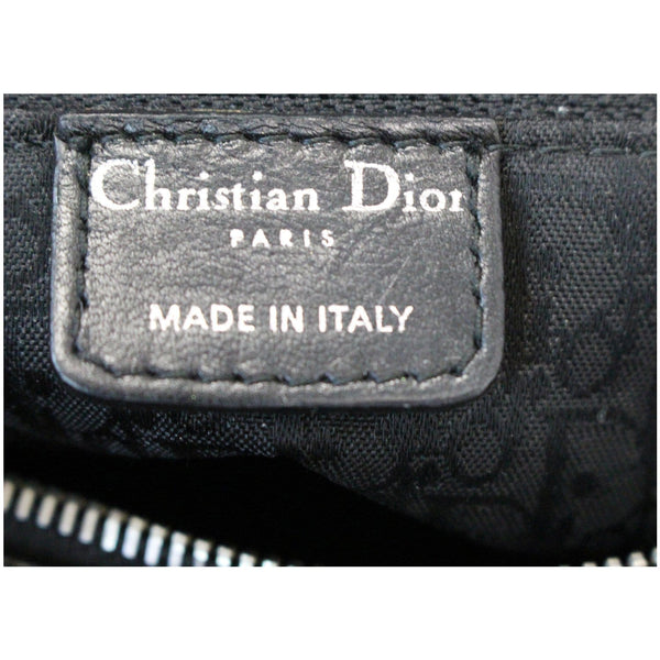 CHRISTIAN DIOR Lady Dior Large Quilted Patent Leather Shoulder Bag Black