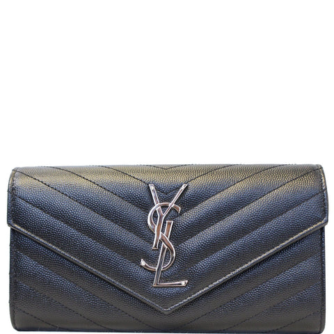 YVES SAINT LAURENT Large Grain De Poudre Wallet Black