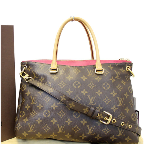 LOUIS VUITTON Pallas Monogram Canvas 2Way Shoulder Bag Cerise