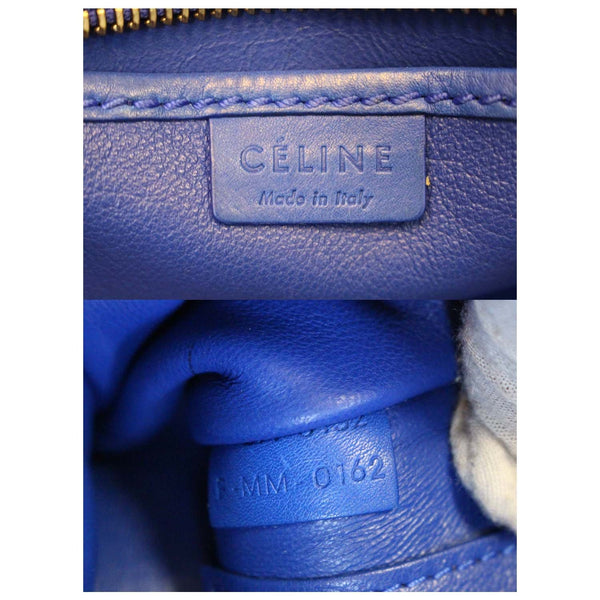 CELINE Nano Luggage Smooth Leather Tote Crossbody Bag Blue