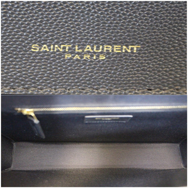 YVES SAINT LAURENT Envelope Large Matelasse Embossed Leather Shoulder Bag Dark Smog