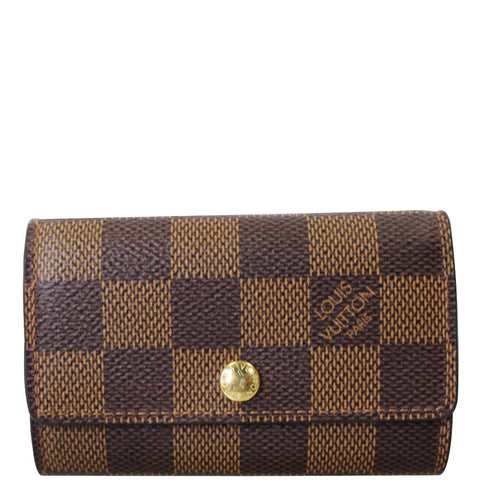 LOUIS VUITTON Damier Ebene 6 Key Holder Brown