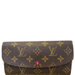 LOUIS VUITTON Emilie Monogram Canvas Wallet Brown