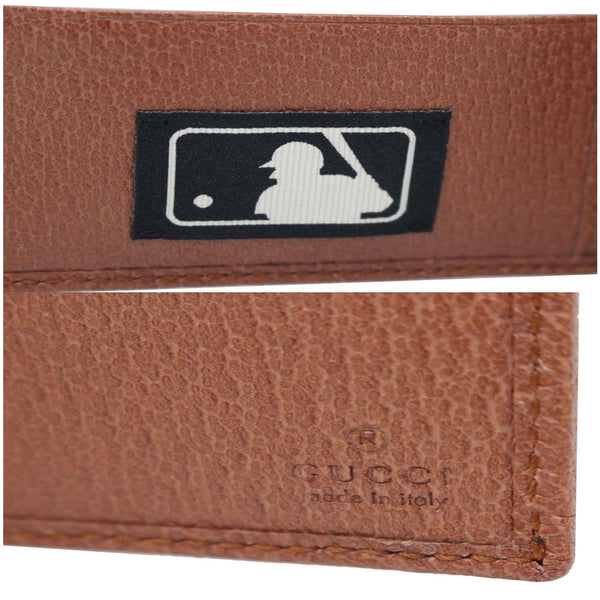 GUCCI NY New York Yankees Patch GG Canvas Bifold Wallet Brown 547787