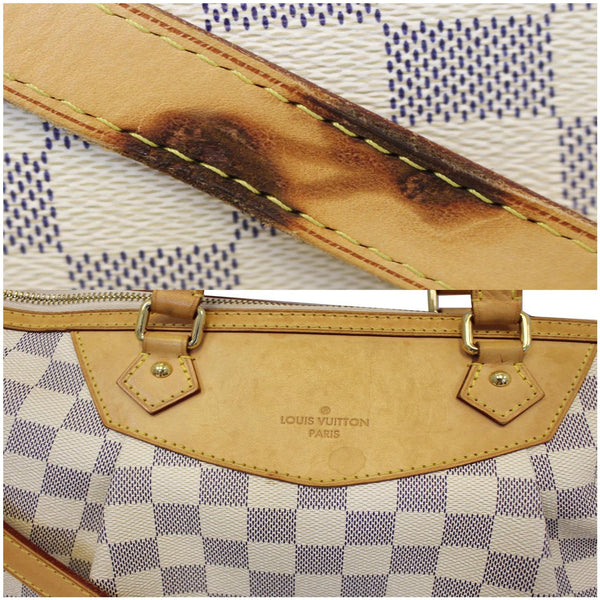 LOUIS VUITTON Siracusa GM Damier Azur Shoulder Handbag White