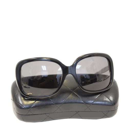 CHANEL Black Sunglasses with White Bow 5171