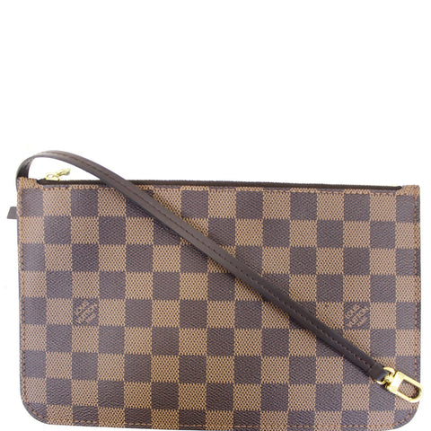LOUIS VUITTON Pochette Wristlet Pouch Damier Ebene Neverfull GM Brown