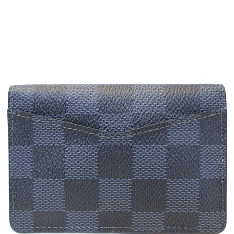 LOUIS VUITTON Pocket Organizer Damier Cobalt Canvas Card Case Navy Blue