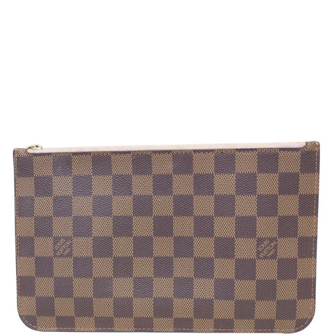 LOUIS VUITTON Pochette Wristlet Pouch Damier Ebene Neverfull MM Brown