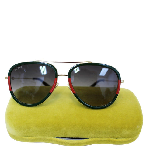 GUCCI Women's Green/Red Sunglasses GG0062S