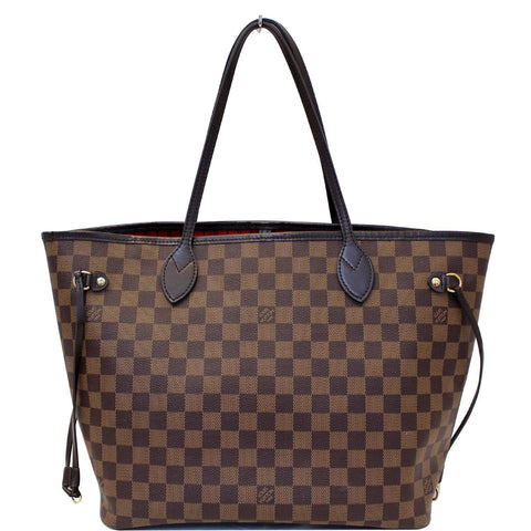 LOUIS VUITTON Neverfull MM Damier Ebene Tote Shoulder Bag Brown
