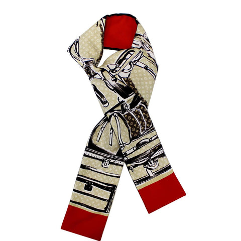 LOUIS VUITTON Silk Monogram Trunks Bandeau Brown/Red