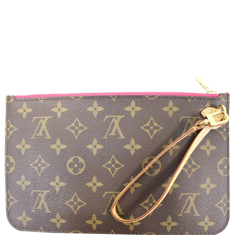 LOUIS VUITTON Pochette Wristlet Pouch Monogram Canvas Neverfull