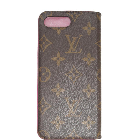 LOUIS VUITTON IPhone 7 Plus Folio Monogram Canvas Phone Case Brown