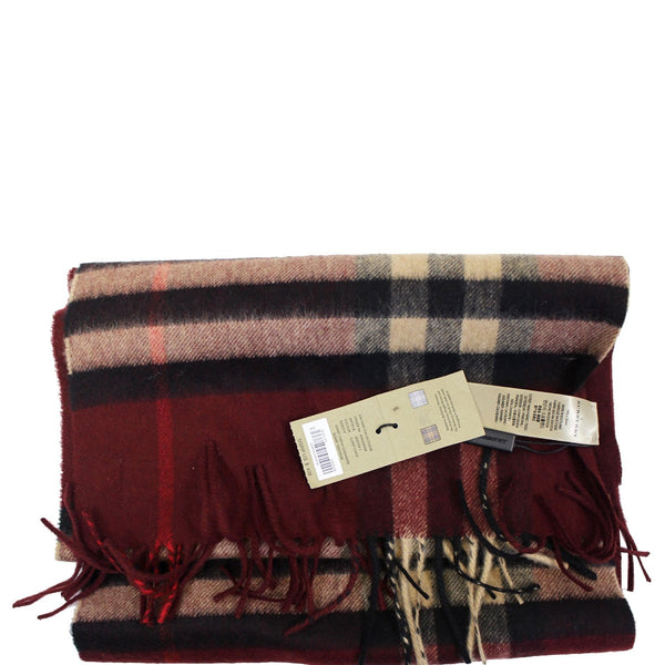 Burberry Scarf | Classic Cashmere Scarf in Claret for sale