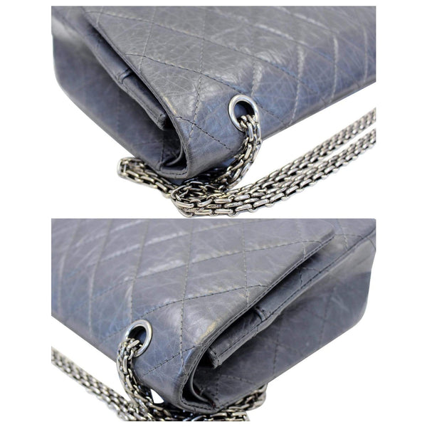 CHANEL 2.55 Reissue Mademoiselle Lock Calfskin Leather Shoulder Bag Grey