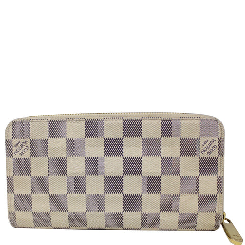 LOUIS VUITTON Damier Azur Zippy Long Wallet White