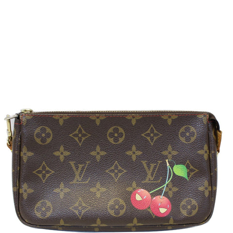 LOUIS VUITTON Pochette Accessoires Monogram Cerises Pouch Bag Brown