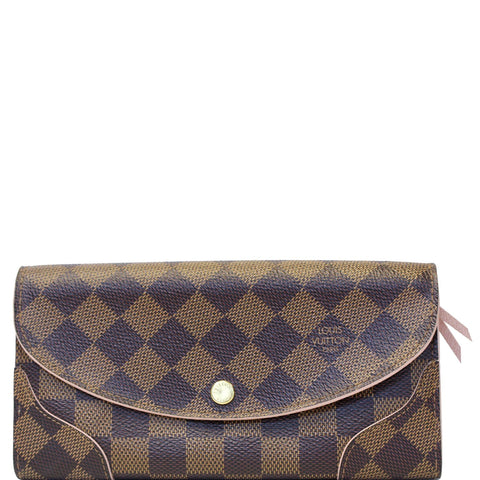 LOUIS VUITTON Caissa Damier Ebene Wallet Rose Ballerine