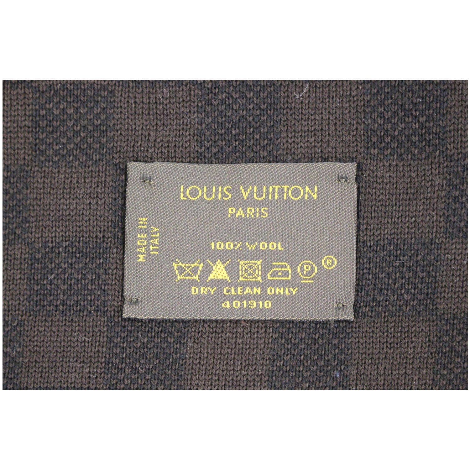 LOUIS VUITTON 401910 Damier Graphite Echarpes petit Stole/Shawl Scarf wool  Black