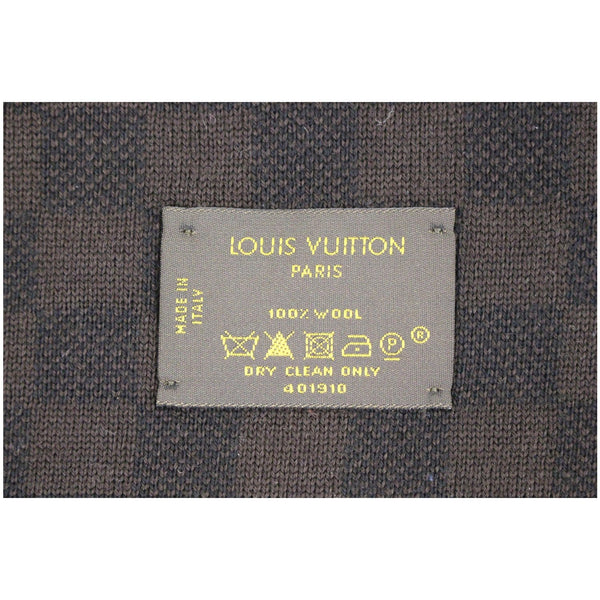 LOUIS VUITTON Wool Petit Damier Stole Scarf Brown-US