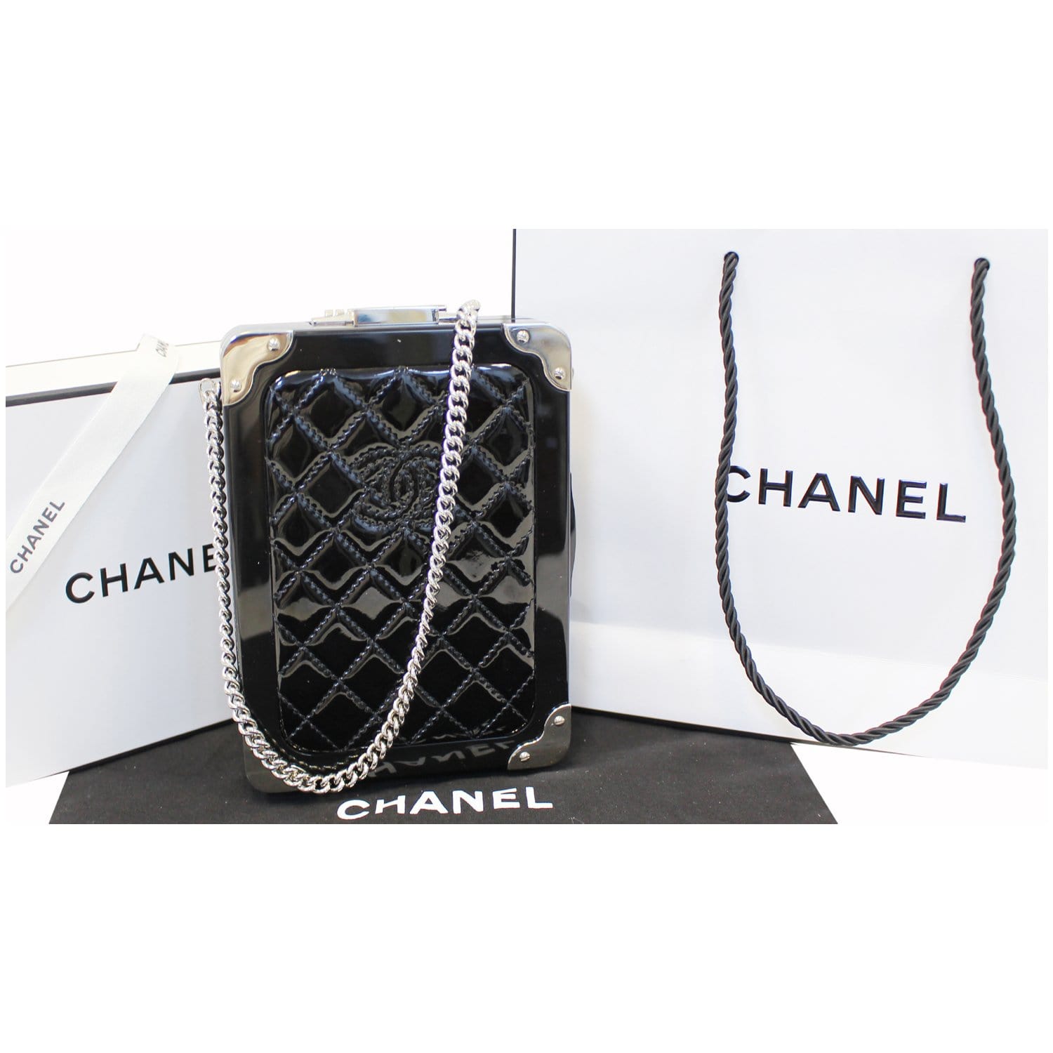 Vintage Chanel Chain Envelope Evening Clutch Bag Pink Crocodile Gold  Hardware