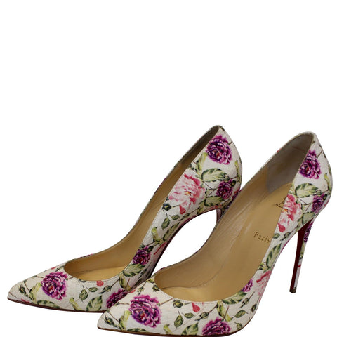CHRISTIAN LOUBOUTIN Pigalle Follies Watersnake Floral Pumps US 11