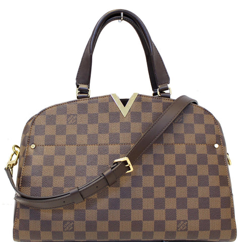 LOUIS VUITTON Kensington Bowling Damier Ebene Shoulder Bag Brown