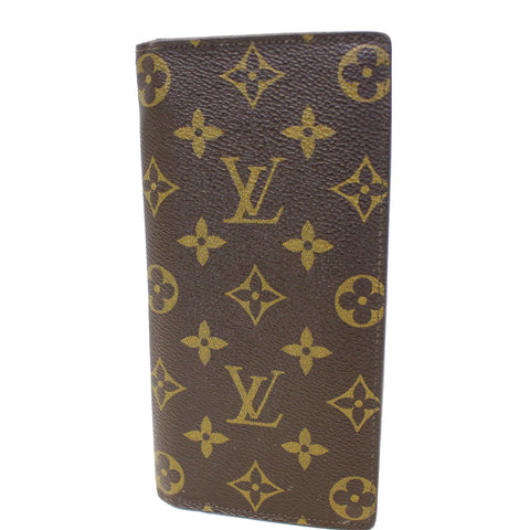 LOUIS VUITTON Brazza Monogram Canvas Wallet Brown