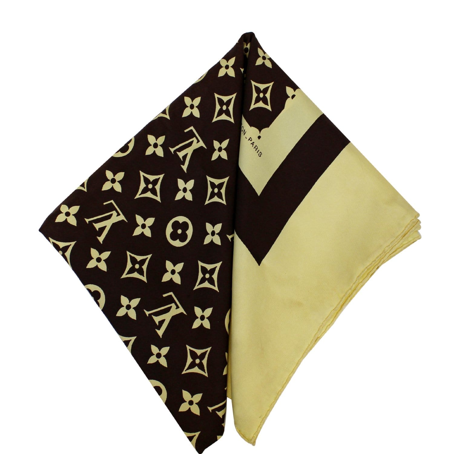 Louis Vuitton Monogram Tuch Silk Scarf Brown Golden Wool ref