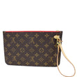 LOUIS VUITTON Pochette Wristlet Pouch Monogram Canvas Neverfull MM Brown/Red-US