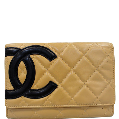CHANEL Cambon Flap Calfskin Quilted Wallet Beige - 15% OFF