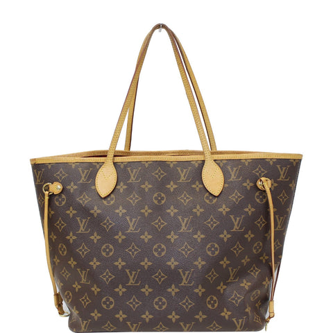 LOUIS VUITTON Neverfull MM Monogram Canvas Tote Bag Brown