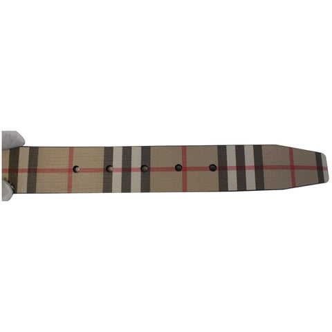 Burberry Check Belt - Burberry Canvas Beige Belt - Outside View