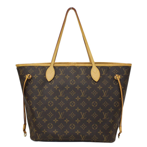 LOUIS VUITTON Neverfull MM Monogram Canvas Shoulder Bag Brown