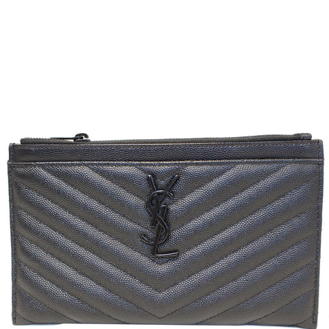 YVES SAINT LAURENT Bill Pouch Grain De Poudre Black
