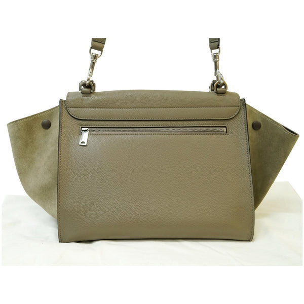 CELINE Trapeze Souris Small 2way Leather Tote Shoulder Bag Taupe