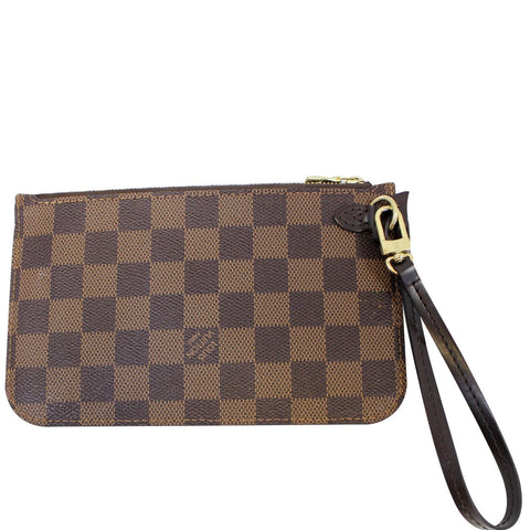 LOUIS VUITTON Damier Ebene Neverfull PM Pochette Wristlet