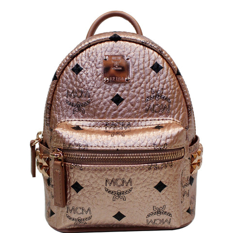 MCM Stark Bebe Boo X Mini Visetos Backpack Bag Gold