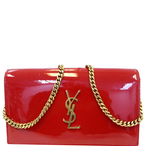 YVES SAINT LAURENT Kate Small Patent Leather Crossbody Bag Red