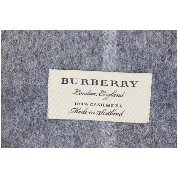 BURBERRY Classic Check Cashmere Scarf Grey-US