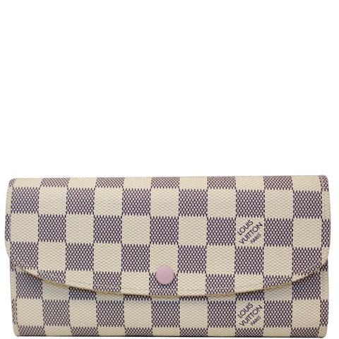 LOUIS VUITTON Emilie Damier Azur Wallet Rose Ballerine