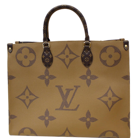 LOUIS VUITTON Onthego Reverse Monogram Giant Canvas Shoulder Bag Brown