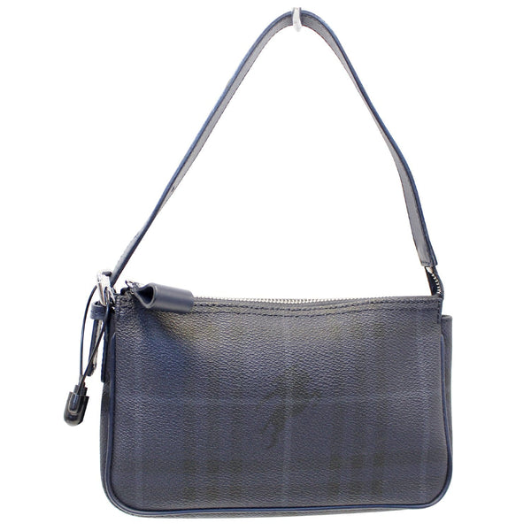 Burberry Canvas Coated Pochette Blue - Burberry Clutch - strap