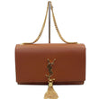 YVES SAINT LAURENT Kate Large Grain De Poudre Leather Shoulder Bag Brown