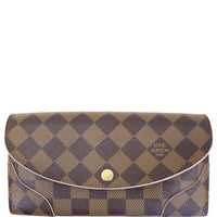 LOUIS VUITTON Caissa Damier Ebene Wallet Rose Ballerine-US