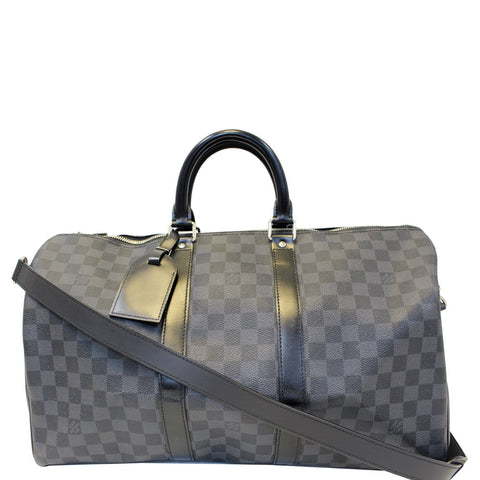 LOUIS VUITTON Keepall 45 Damier Graphite Bandouliere Travel Bag
