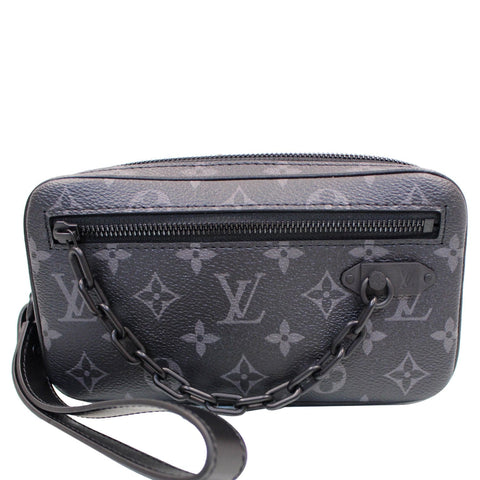 LOUIS VUITTON Pochette Volga Monogram Eclipse Clutch Bag Black - 15% OFF