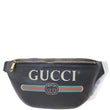 GUCCI Print Leather Black Belt Waist Bum Bag Medium 530412