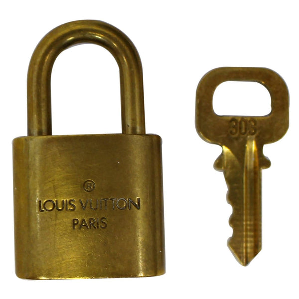 LOUIS VUITTON Padlock and 1 Key Gold Bag Charm Number 303